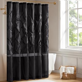 Madison Park Laurel Shower Curtain for Bathroom, Faux Silk, 72 x 72