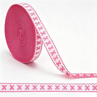 Whaline Pink Bow Jacquard Embroidered Ribbon Trim 20 Yard Coquette Bowknot Embroidery Lace Ribbon for Wedding Birthday Decor Wreath Bow DIY: Jacquard Weave and Production Notes