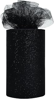 TONIFUL Black Glitter Tulle Roll 6 Inch x 50 Yard Tulle Ribbon for Tutu Skirt, Wedding Christmas Baby Shower Valentine's Decorations and DIY: Fabric Sourcing and Quality Notes