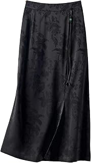 Women Silk Xiangyunsha Birds Flower Jacquard Midi Dress Tassel Slit Skirt 208: Jacquard Weave and Production Notes