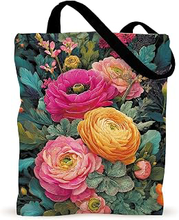 Canvas Tote Bag - Double-Sided Printed Artistic Shoulder Bag with Button Closure for Everyday Use or Gifting: Print Design and Production Notes