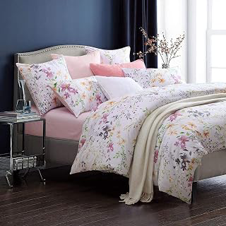 Brandream Floral Bedding Set King Size Duvet Cover Set 100% Soft & Luxurious Egyptian Cotton 800 Thread-Count 3 Piece Blossom Flower Print: Jacquard Weave and Production Notes