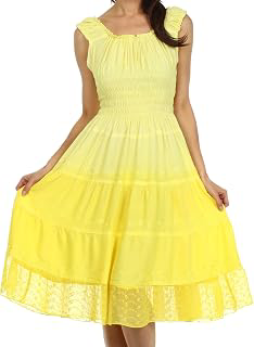 Womens Mid Length Spring Maiden Ombre Peasant Dress: Ombre Dyeing and Production Notes