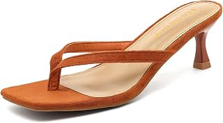 Women's Kitten Heels Thong Sandals Open Square Toe Flip Flop Low Heels 2.5 Inch Slip On Sexy Women Dressy Slide Shoes for Casual: OEM Production and Sizing Notes