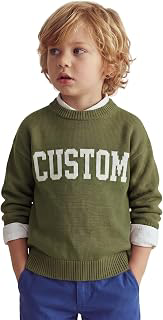Baby Knit Long Sleeve Crewneck Sweater, Custom Name Sweater, Baby Boy Gifts, Birthday Gifts for Infant, Toddler Sweatshirt: Jacquard Weave and Production Notes