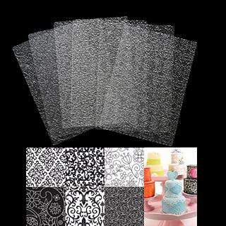 6 Pack Floral Texture Fondant Printing Mould Cake Embossed Impression Sheets Biscuit Cake Mold for Baking Cake Decoration: Print Design and Production Notes