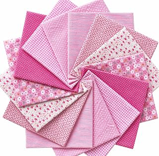 14PCS 10x10 Inch Pink Cotton Fabric Squares for Quilting, Pre-Cut Floral Patchwork Squares for Quilting & Sewing, Cotton Precut Fabric Squares: Print Design and Production Notes