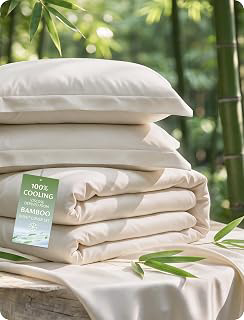 Bedsure PureWoven 100% Viscose Derived from Bamboo Duvet Cover Set, King: Jacquard Weave and Production Notes