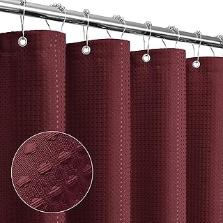 Gibelle Burgundy Cloth-Textured Shower Curtain, Hotel Style, 72 X 72: Jacquard Weave and Production Notes