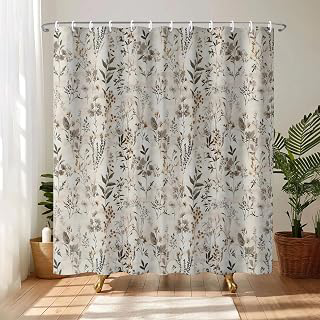 Farmhouse Beige Botanical Shower Curtain 72X72 Inches: Print Design and Production Notes