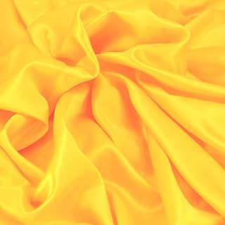 Satin Fabric Bright Yellow Color for Wedding Dress Decoration DIY Crafts 60