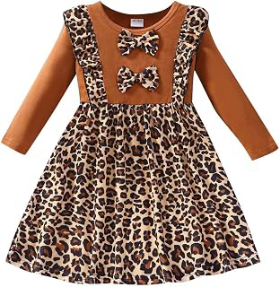 Toddler Girls Long Sleeve Dresses Winter Warm Splicing Bowknot A-line Dress: OEM Production and Sizing Notes