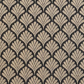 Black Fan Jacquard Woven Upholstery Fabric by The Yard - SKU: Amanda Onyx: Jacquard Weave and Production Notes