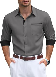 Mens Dress Shirt Long Sleeve Button Down Shirt Wrinkle Free Casual: OEM Production and Sizing Notes