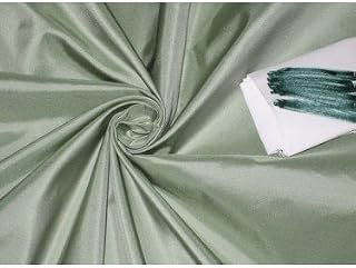 Silk Taffeta Fabric Mint Green with Ivory Shot Colour 54