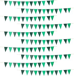 10pcs Green Triangle Pennant Banner Paper Hanging Decoration: Ombre Dyeing and Production Notes