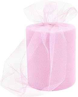 6 Inch × 100 Yards(300 Feet) Tulle Mesh Ribbon Light Pink Tulle Fabric Ribbon Roll Netting Spool for Tutu Skirt DIY Craft Wedding Home Decor: Fabric Sourcing and Quality Notes