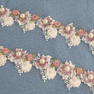 2 Yard Vintage Pearl Flower Ribbon Scallop Edge Trim Sewing Lace Trim Handmade DIY Sewing Supplies for Dress Embellishment (Pearl lace): Fabric Sourcing and Quality Notes