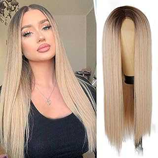 Xinran Long Blonde Ombre Wig Lace Front Synthetic Wig Women 30 Inch: Ombre Dyeing and Production Notes