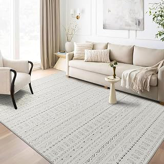 NICETOWN Grey Area Rug 5x8 for Living Room- Non Slip Thin Jacquard Grey Machine Washable Geometric Modern for Bedroom Large Entryway with: Jacquard Weave and Production Notes