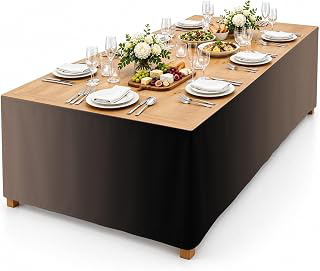 9Ft Table Skirt, Brown Black Ombre Table Skirt for Rectangle Tables & Round Tables, Decorative Desk Skirts, Modern Gradient Abstract Art Party: Ombre Dyeing and Production Notes