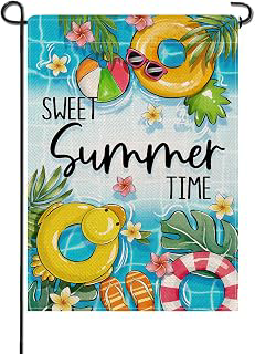Artofy Sweet Summer Time Pool Small Decorative Garden Flag, Duck Swim Ring: Fabric Sourcing and Quality Notes
