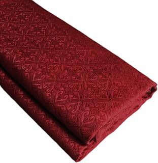 Tinakim Jacquard Brocade Fabric, Faux Silk Material, for Chinese Dress Trim Costume DIY (Wine red, Cut by the Yard): Jacquard Weave and Production Notes