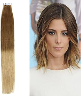 Women's Remy Human Hair Extensions Tape in Straight Hair Dip Dye Ombre Super T Colors Hair (T colors #12/20): Ombre Dyeing and Production Notes