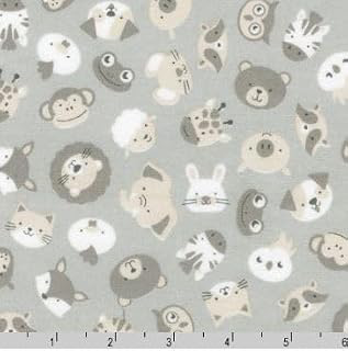 Flannel Animals Raccoons Elephants Tigers Gray Kids Children's Robert Kaufman Cotton Flannel Fabric Print by the Yard (SRKF-22728-336): Fabric Sourcing and Quality Notes