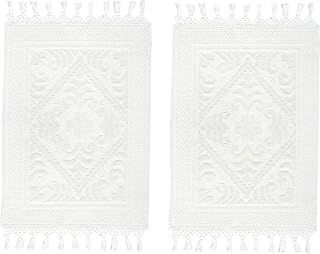 COTTON CRAFT Woven Area Rug - 2 Pack White Jacquard Dhurrie with Fringe: Jacquard Weave and Production Notes