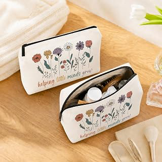 Floral Print Canvas Cosmetic Bag, Multi-Use Zipper Pouch, Portable Travel Makeup Organizer for Women: Print Design and Production Notes