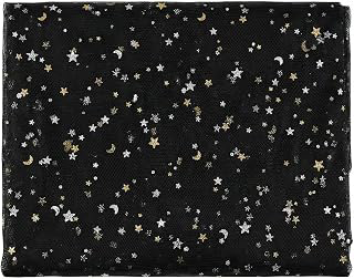 Glitter Tulle Fabric with Star Moon Sequin, 3 Yard x 59
