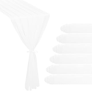6 Pack 10Ft White Chiffon Table Runner 29x120 Inches Sheer Fabric Table Runner Romantic Wedding Runner for Thanksgiving Christmas Bridal Shower: Ombre Dyeing and Production Notes