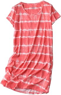 Women's Cotton Nightgown Short Sleeve Printed Sleep Shirt Loose Fit: OEM Production and Sizing Notes