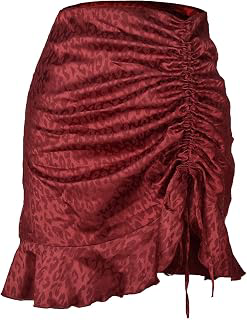 Women's Jacquard Side Split Slit Stain Drawstring Ruched High Waist Mini Short Silk Skirt: Jacquard Weave and Production Notes