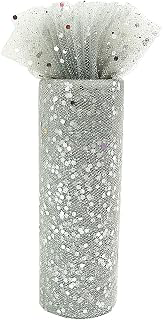 Laser Sequin Glitter Tulle Rolls 6 inch x 10 Yards (30 feet) Silver for Table Runner Chair Sash Bow Pet Tutu Skirt Sewing Crafting Fabric: Fabric Sourcing and Quality Notes