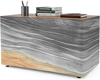 8Ft Table Skirt, Grey Ombre Coastal Table Skirt for Rectangle Tables & Round Tables, Decorative Desk Skirts, Summer Nautical Beach Ocean Seaside: Ombre Dyeing and Production Notes