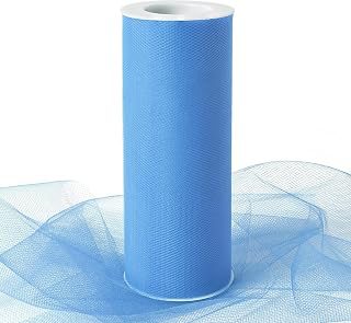 Dusty Blue Tulle Fabric Ribbon 6 Inch by 25 Yards Rolls Fabric Spool Tulle for Gift Wrapping Wedding Decorations Craft Supplies DIY Tutu Skirt: Ombre Dyeing and Production Notes