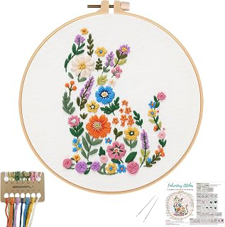 Nuberlic Embroidery Kit for Beginner,Floral Embroidery Practice Kit: Print Design and Production Notes