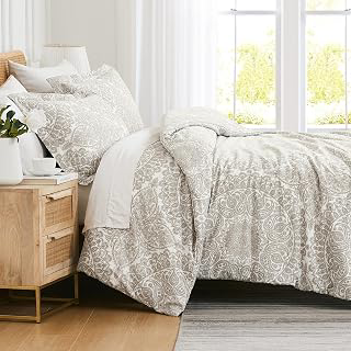 3PC Queen/Full Paisley Duvet Cover Set Reversible 98x98 Zipper Ashanti Bone: Jacquard Weave and Production Notes