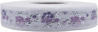 11 Yard Spool 0.62 inches Wide White Front Purple&Silver Floral Jacquard Ribbon Jacquard Trim Balkans Decorative Ribbon Sewing Trim Collar Trim: Jacquard Weave and Production Notes