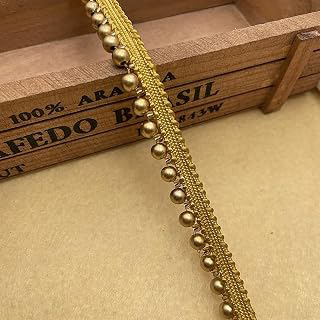 3Yard DIY Hand-Stitched Pearl Glitter Beads Woven lace Ribbon Wedding Dress Collar DIY Sewing Decal (E-2 Model is 1cm Wide, and the Gold Pearl: Fabric Sourcing and Quality Notes