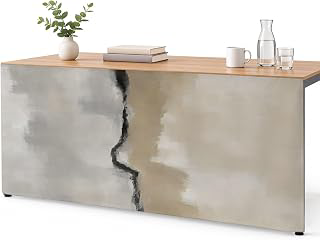 6Ft Table Skirt, Gray Brown Black Ombre Table Skirt for Rectangle Tables & Round Tables, Decorative Desk Skirts, Abstract Farmhouse Oil Painting: Ombre Dyeing and Production Notes