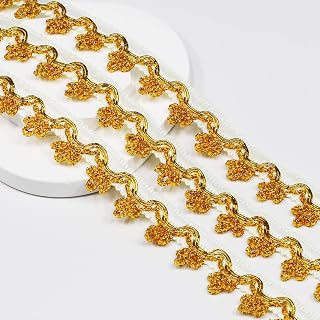 Length14 Yards,Width25mm/0.98Inch, Gold White Sequin lace Trim Trim Craft Ribbon Decorated Gimp for Wedding Bridal, Performance Costumes or: Fabric Sourcing and Quality Notes