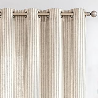 Vangao Linen Curtains for Living Room, Taupe Grey Curtains 63L, 2 Panels: Jacquard Weave and Production Notes