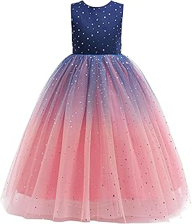 Princess Sparkle Tulle Dress Flower Girls Ombre Dresses Bridesmaid Wedding Pageant Party Holiday Ball Gown: Ombre Dyeing and Production Notes