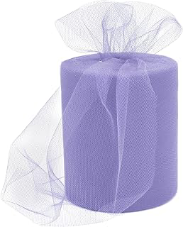 6 Inch × 100 Yards(300 Feet) Tulle Mesh Ribbon Light Purple Tulle Fabric Ribbon Roll Netting Spool for Tutu Skirt DIY Craft Wedding Home Decor: Ombre Dyeing and Production Notes