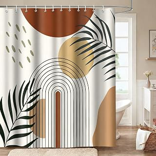 Boho Shower Curtain for Bathroom, Modern Theme, Orange, 72x72 Inches: Ombre Dyeing and Production Notes