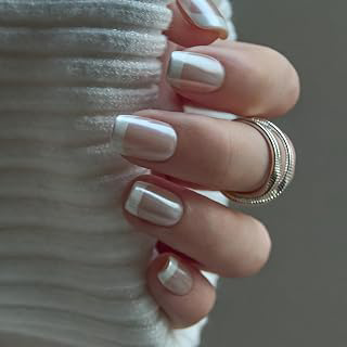 CurvLife Short Square French Tip Press On Nails, Classic Edge White: Ombre Dyeing and Production Notes
