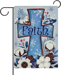 Dyrenson Christian Winter Faith Cross Decorative Garden Flag: Fabric Sourcing and Quality Notes